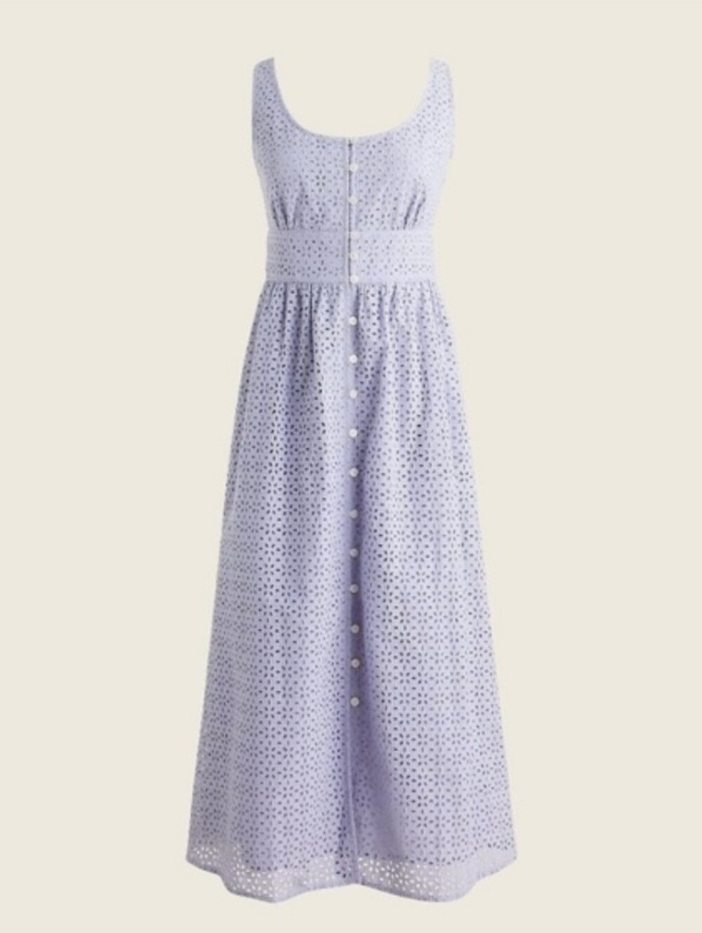 J Crew button front eyelet dress in Peri Shadow periwinkle 4P